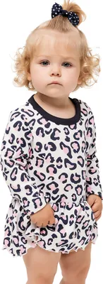 Obrázok produktu pre Dievčenské leopardie body so sukňou - mliečne biele - 68