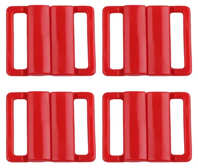 4 Modische Bikini-Verschlüsse 25mm Kunststoff Dessous BH Haken BH-Zubehör, rot