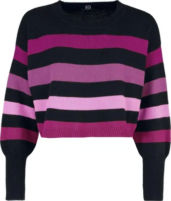 Produktbild von RED by EMP Damen schwarz-lilafarbener Strickpullover XL