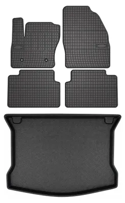 Productafbeelding van Rubberen automatten + kofferbakmat voor Ford Kuga MK1 2008-2011 – 5-delig, zwart, op maat – Wielganizator SolidPRO