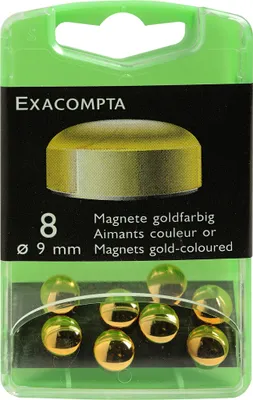 Image de Exacompta Boîte de 8 aimants F9 9mm de diamètre Or 10912E