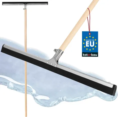 Image de KOTARBAU® Raclette Sol Acier 55 cm avec Manche en Bois 150 cm Balai Raclette Sol Caoutchouc Balai Mousse Intérieur Extérieur