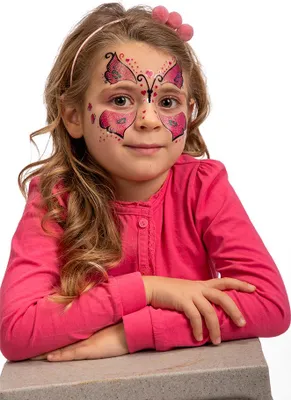 Image de Tatouages de papillons pour enfants autocollants rose-noir - taille unique