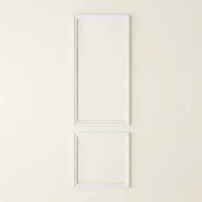 Productafbeelding van Zierlijsten, set van 2, wit - 40x40 cm + 40x100 cm - Wanddecoratielijsten (1x 40x40 + 40x100)