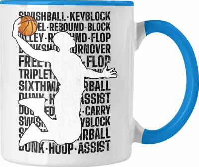 Produktbild von Trendation - Basketball Spieler Tasse Geschenk Basketball-Trainer Coach Geschenkidee (Blau)