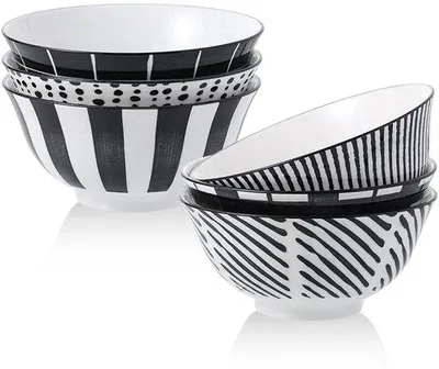 Zdjęcie produktu dla Zestaw ceramicznych pojemników na bułki – 6 sztuk – ekologiczny i bezpieczny dla żywności – 23 uncje