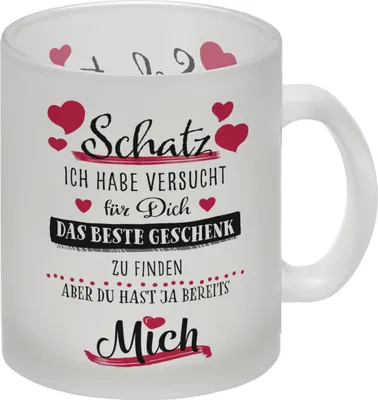 Produktbild von Bestes Geschenk für Schatz zum Valentinstag Glas Tasse