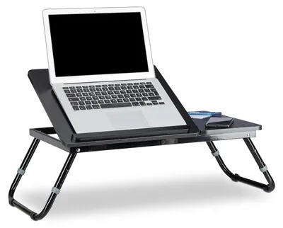 Productafbeelding van Bedtafel - Laptoptafel inklapbaar - 40 x 35 cm - Hout - Zwart