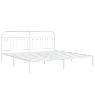 Produktbild von Bettgestell mit Kopfteil Metall Weiß 193x203 cm