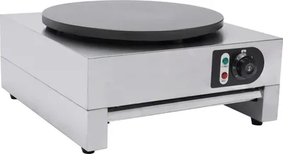 Produktbild von Crêpe-Maker - Pfannkuchenmaschine - 40 cm Platte - 3000 W - Temperatur einstellbar 50–300 °C - Edelstahl - Silber