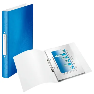 Image de LEITZ WOW Classeur à anneaux 2 anneaux bleu métallique 3,2 cm DIN A4