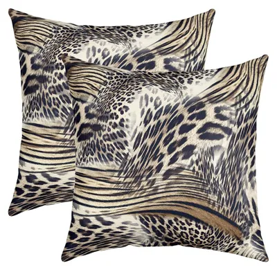 Image de Housses de coussins motif léopard, 45x45 cm, lot de 2, pour canapé-lit