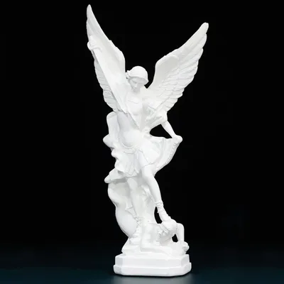 Erzengel Michael Statue 31,5 cm, Harz, handbemalt, Sammelfigur