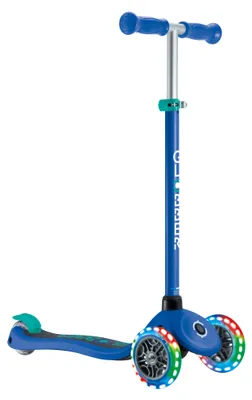 Image de Trottinette à trois roues pour enfants Globber Primo Lights V2 roues lumineuses bleu marine, Image générée par une IA