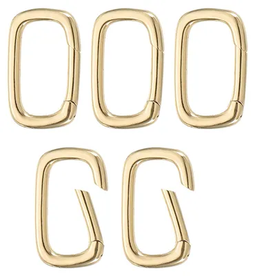 5 Ovale Clip-Verschlüsse, Gold, Federring, 19x9,5 mm, für Schmuck