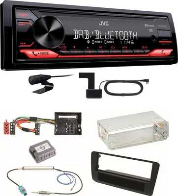 Produktbild von JVC KD-X272DBT Digitalradio Bluetooth USB MP3 FLAC AUX Einbauset für Audi A1 8X