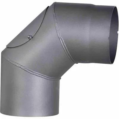 Image de FIREFIX Coude de tuyau de poêle 90°,Ø150mm,gr fixe avec porte, couleur : gris