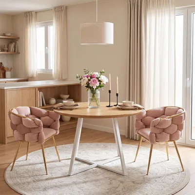 Produktbild von r, moderner Akzentstuhl, Schminktischstuhl mit Metallgestell für Schlafzimmer, Wohnzimmer, Esszimmer, 2er-Set