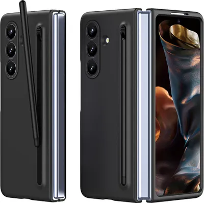 Obrázek produktu pro Pouzdro pro Samsung Galaxy Z Fold 7 tenké matné tvrdé PC pouzdro s ochrannou fólií na displej a dotykovým perem Černý