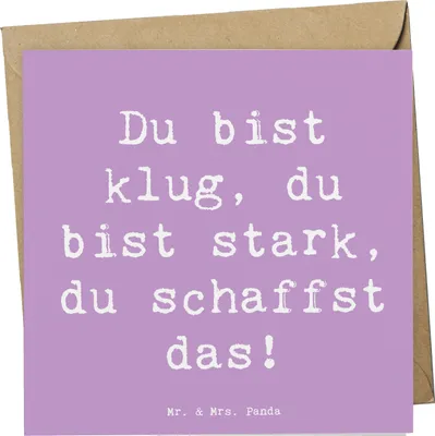 Produktbild von Mr. & Mrs. Panda Glückwunschkarte Spruch Erster Schultag Motivation - Lavendeltraum - Geschenk, Trost, neue Freundschaften, Vertrauem, Erinnerungen, doppelkarte