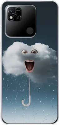 Produktbild von König Design Hülle kompatibel mit Xiaomi Redmi 10A Kunststoff Soft Handyhülle - Handy Case Regenwolke