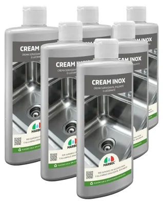Immagine prodotto di Crema detergente e lucidante per acciaio inox, pulizia efficace e brillantezza Marbec CREAM INOX® - 250GRx6Pz