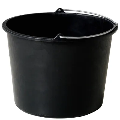 Produktbild von BigDean 2X Baueimer 20l - Mörteleimer mit Henkel - Eimer für Baustelle & Garten - Stabiler Wasserkübel, Betoneimer mit Skala, Blauer Engel