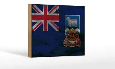 Produktbild von Holzschild Flagge FalklanSteckanschlussln 18x12cm Flag Rost