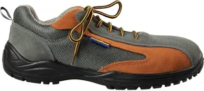 Produktbild von Goodyear S1P metallfreie Sicherheitsschuhe aus Wildleder und Stoff grau/ziegel Größe 39
