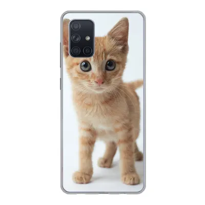 Produktbild von MuchoWow® Handyhülle Schutzhülle Hülle für Samsung Galaxy A51 Katze - Rot - Kätzchen - Mädchen - Kinder - Jungen - Kind Silikon Softcase Handy Hülle - Schutzabdeckung