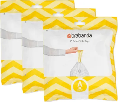 Produktbild von Brabantia PerfectFit Müllbeutel 3L (A) 40 Beutel - Mülleimerbeutel (3er Pack)