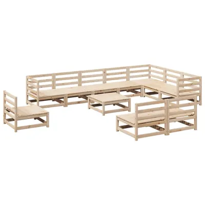 Produktbild von 11-tlg. Garten-Sofagarnitur Massivholz Kiefer