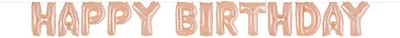 Produktbild von Folienballon Buchstabengirlande Happy Birthday roségold