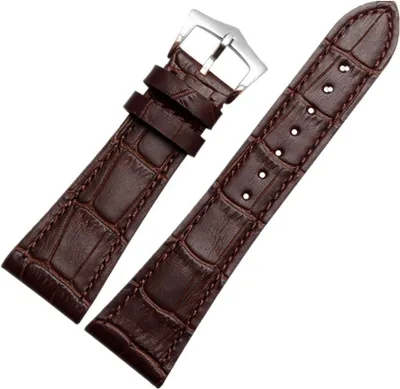 Immagine prodotto di Cinturino per orologio in pelle, 25 mm, nero e marrone, con fibbia argentata e rosata, cinturino di ricambio per orologi