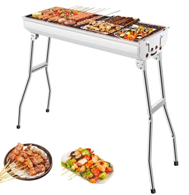 Immagine prodotto di Griglia per barbecue, design portatile, versatile per la cottura, colore argento