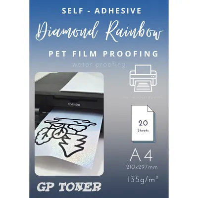 Obrázek produktu pro Samolepící diamantový holografický papír.20 ks A4