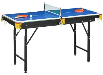 Obrázok produktu pre Biljardový stôl a stolný tenis v jednom | Farba: Modrá, zelená, čierna | Rozmery: 63 x 140 x 60-80 cm