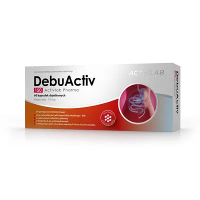 Produktbild von Activlab Pharma DebuActiv 150 – Reizdarmsyndrom (IBS), Maślan Sodu, Mikrogranulat – 60 Kapseln – Spezielle Medizinische Diätkost