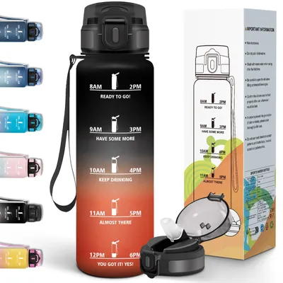 Produktbild von Motswedi 1L Trinkflasche mit Strohhalm auslaufsicher