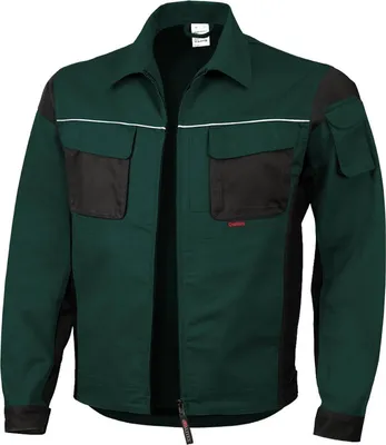Produktbild von Qualitex Arbeitsjacke - strapazierfähige PROfessionals Arbeitsjacke - faserverstätkt MG 245 g - in Farbe: grün/schwarz - Herren: 4XL - Damen: 62