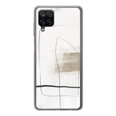 Produktbild von MuchoWow® Handyhülle Schutzhülle Hülle für Samsung Galaxy A12 Farbe - Minimalismus - Schwarz Silikon Softcase Handy Hülle - Bild