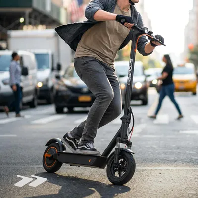Produktbild von Elektroroller E-Scooter Scoopes 1300mAh 500W Reichweite 45 km mit Federung bis 120kg App Alluminium