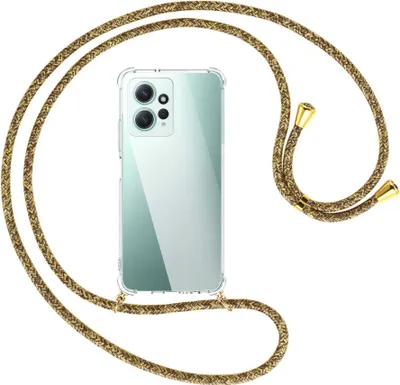 Produktbild von Handykette Backcover-Schutzhülle mit Band (Metall goldfarben) für Xiaomi Redmi Note 12 4G (6.67'') - braun+beige