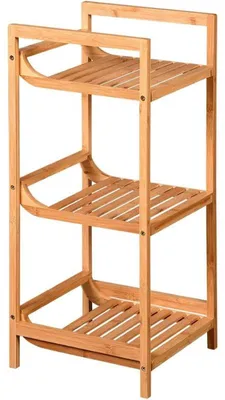 Image de Étagère en bambouà 3 niveaux - 30 x 30 x 70 cm - rangement salle de bain, cuisine ou séjour