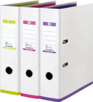 Produktbild von Oxford Ordner A4, MyColour, 8 cm breit, zweifarbig weiß sortiert, 3 Stück