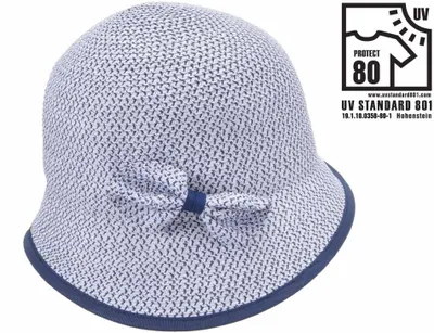 Seeberger rollbare Glocke Strohhut mit Aufschlag UV-Schutz 80 in blau