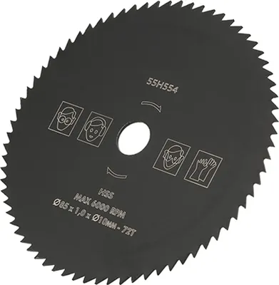 85mm * 10mm 72T HSS kotoučová pila řezací kotouč pro dřevo kovu