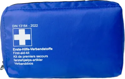 Zdjęcie produktu dla Samochodowa torba pierwszej pomocy | kompaktowa | DIN 13164:2022 | niebieska