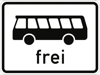 Produktbild von Verkehrsschild VZ1024-14, Kraftomnibusse frei, Alu, RA2, 420x315 mm