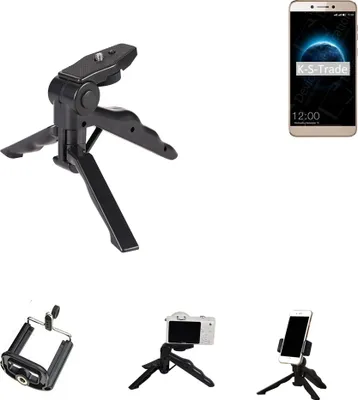 Produktbild von K-S-Trade Stativ Tisch-Ständer Dreibein Handy-Stativ Ständer kompatibel mit Leagoo T8s Mini-Stativ Smartphone Tripod Handy-Stativ aus Plastik